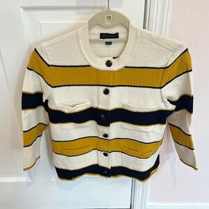 Ann Taylor Cream and Mustard Cardigan